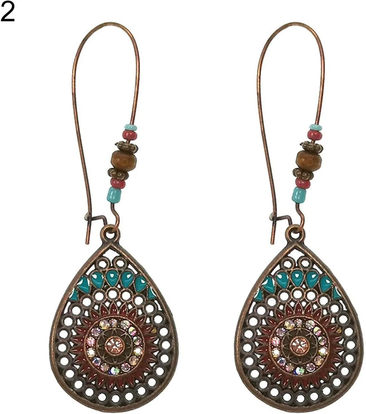 1 Pair Ear Ornament Waterfall Shape Bohemia Style Ultra-Light Long Hanging Vintage Drop Earrings for Women Teen Girls Wedding Engagement Daily Wearing