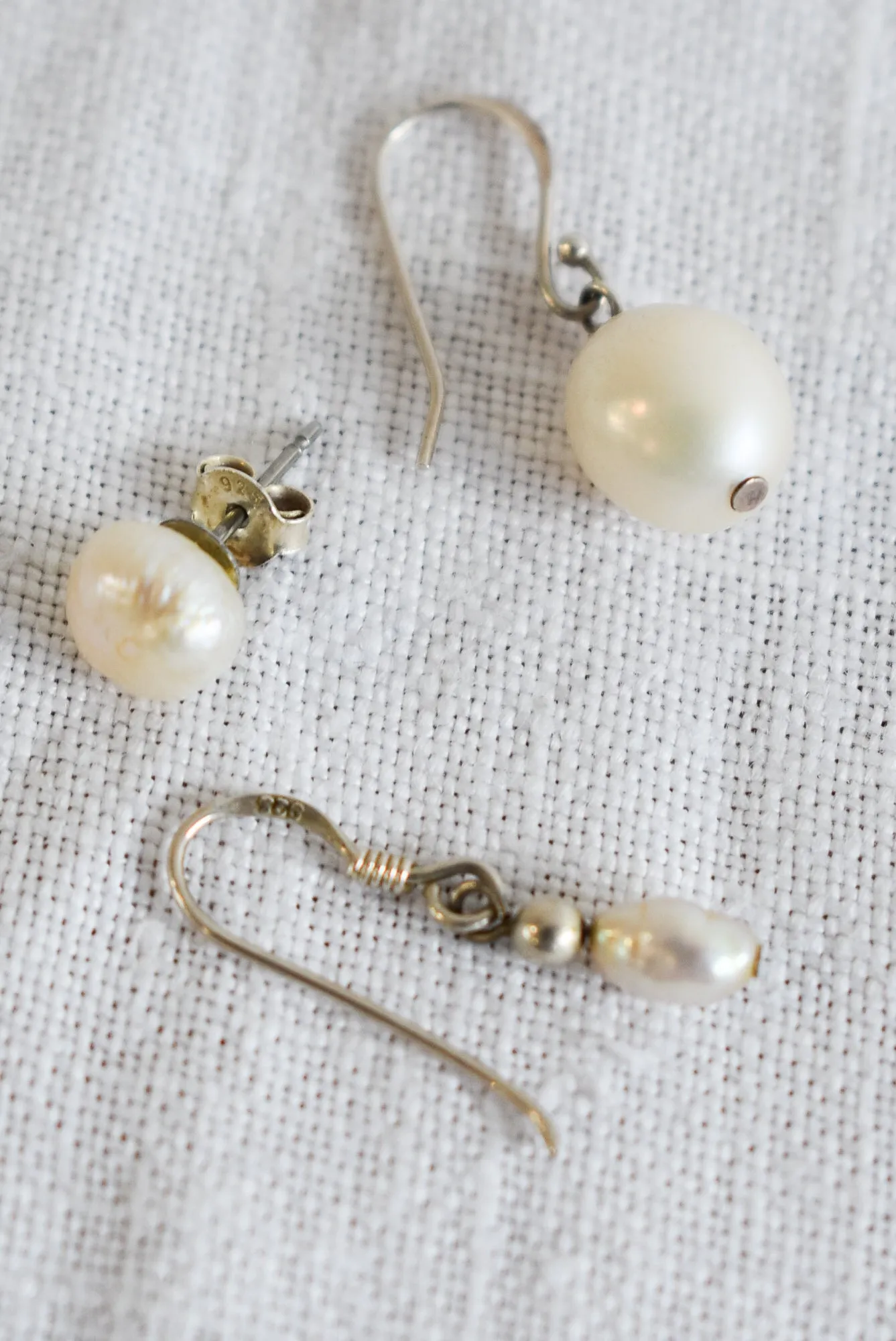 925 Sterling silver & pearl earring bundle