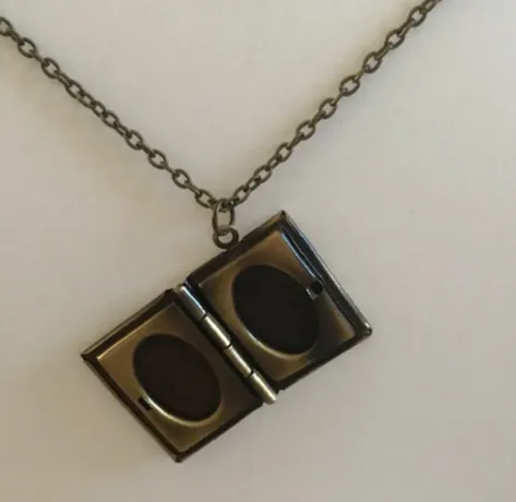 Book Locket "Grimm's Fairy Tales" Necklace Bronze