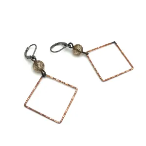 Bronze Box Earrings