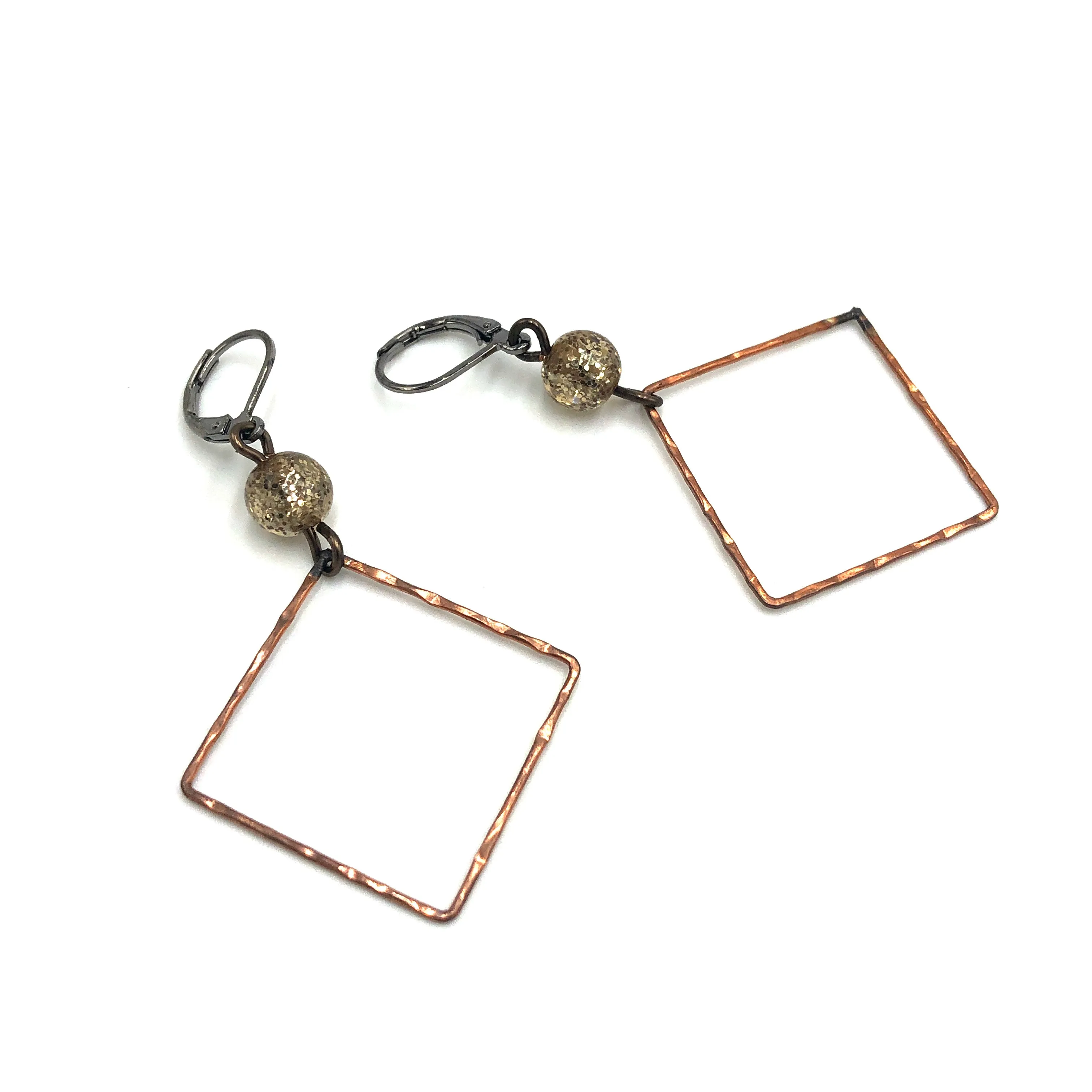Bronze Box Earrings