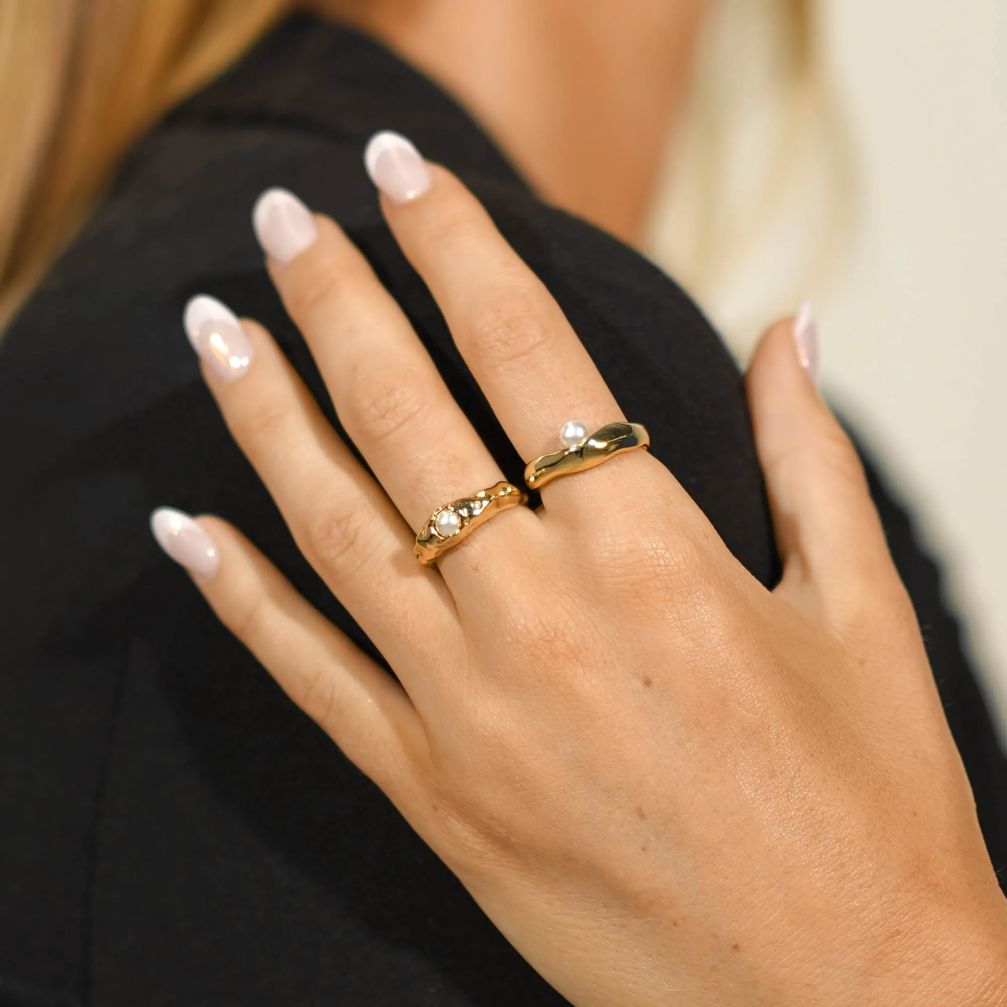 Classic Molten Pearl Open Ring