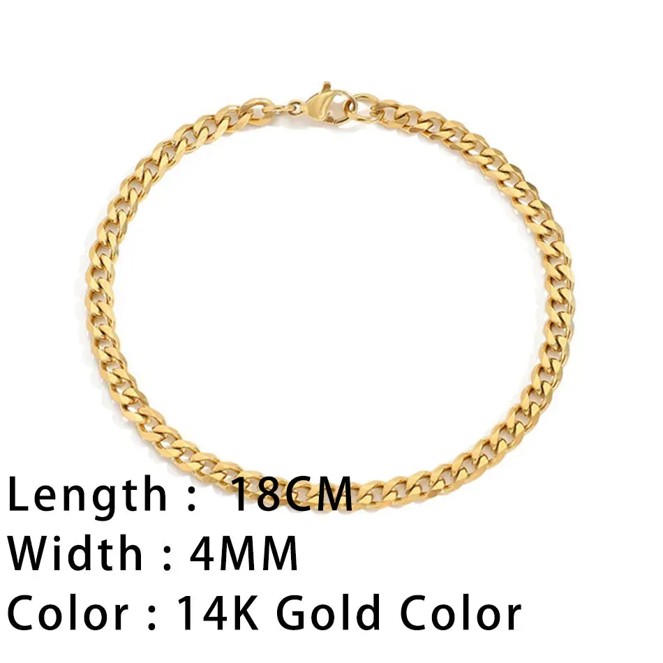 Classic Snake Chain Bracelets for Women: Trendy Gold-Plated Stainless Steel Cuban Chain Bracelet, Perfect Woman Gifts, and Jewelry