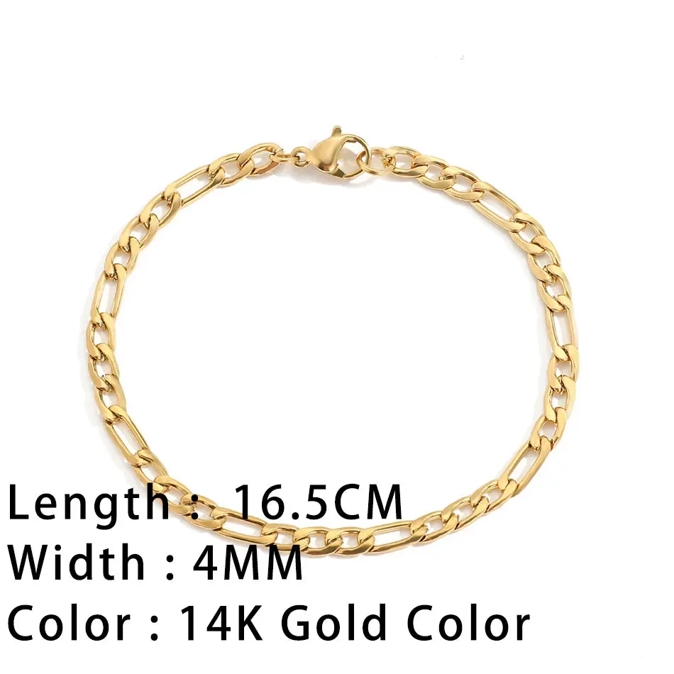 Classic Snake Chain Bracelets for Women: Trendy Gold-Plated Stainless Steel Cuban Chain Bracelet, Perfect Woman Gifts, and Jewelry