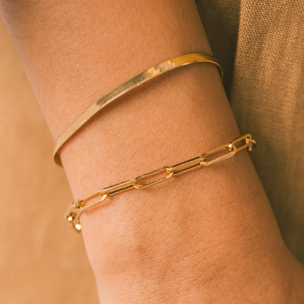 Classic Snake Chain Bracelets for Women: Trendy Gold-Plated Stainless Steel Cuban Chain Bracelet, Perfect Woman Gifts, and Jewelry