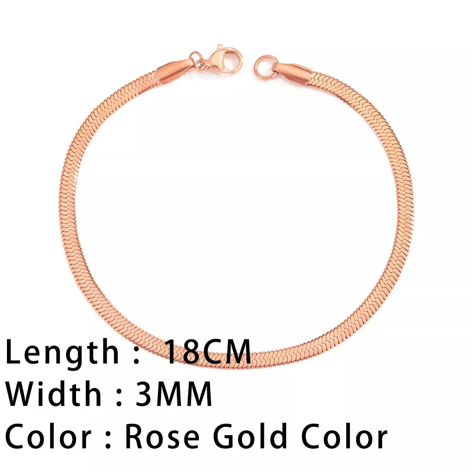 Classic Snake Chain Bracelets for Women: Trendy Gold-Plated Stainless Steel Cuban Chain Bracelet, Perfect Woman Gifts, and Jewelry