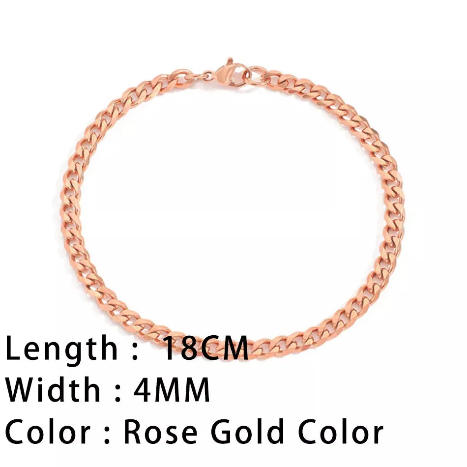 Classic Snake Chain Bracelets for Women: Trendy Gold-Plated Stainless Steel Cuban Chain Bracelet, Perfect Woman Gifts, and Jewelry