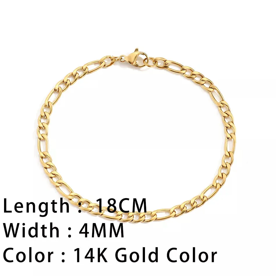 Classic Snake Chain Bracelets for Women: Trendy Gold-Plated Stainless Steel Cuban Chain Bracelet, Perfect Woman Gifts, and Jewelry