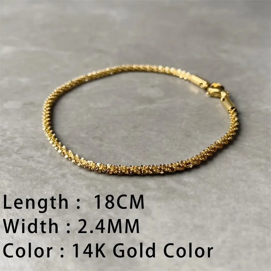 Classic Snake Chain Bracelets for Women: Trendy Gold-Plated Stainless Steel Cuban Chain Bracelet, Perfect Woman Gifts, and Jewelry
