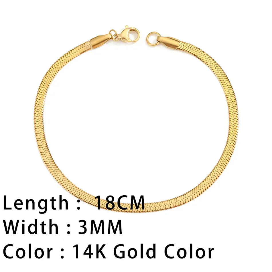 Classic Snake Chain Bracelets for Women: Trendy Gold-Plated Stainless Steel Cuban Chain Bracelet, Perfect Woman Gifts, and Jewelry