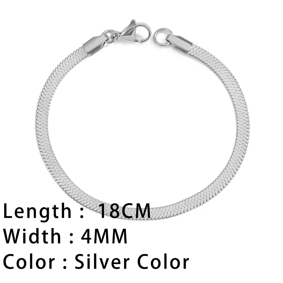 Classic Snake Chain Bracelets for Women: Trendy Gold-Plated Stainless Steel Cuban Chain Bracelet, Perfect Woman Gifts, and Jewelry
