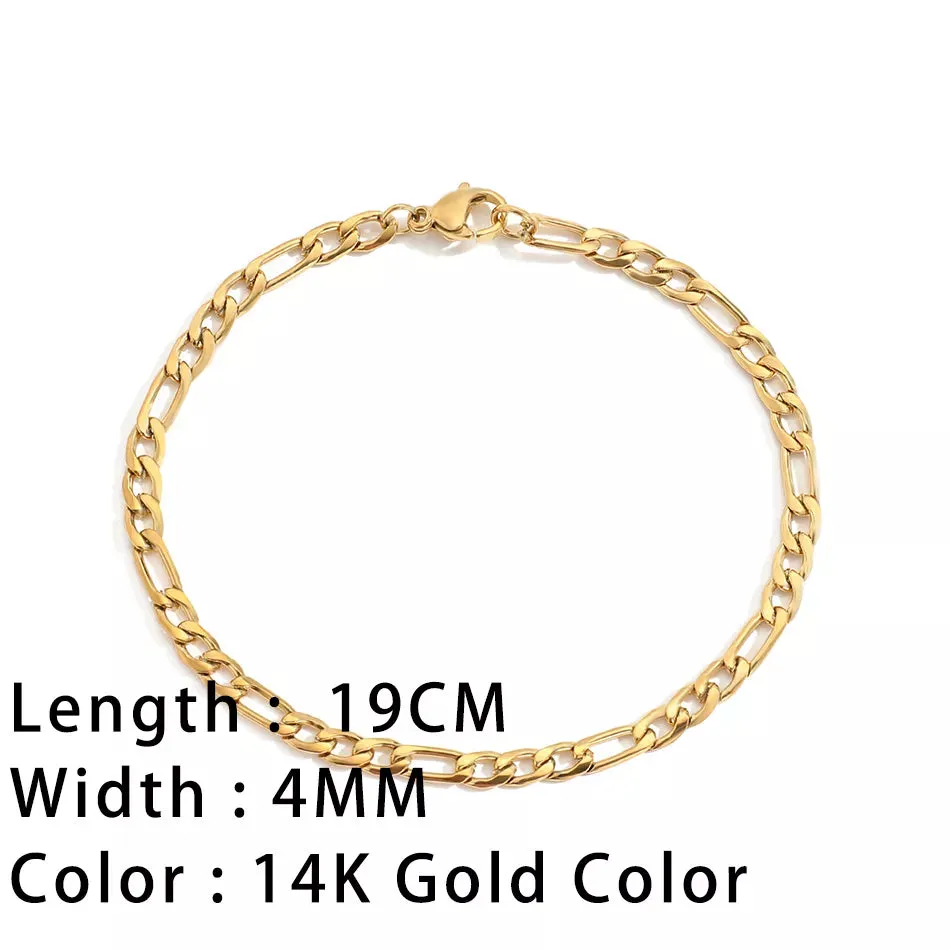 Classic Snake Chain Bracelets for Women: Trendy Gold-Plated Stainless Steel Cuban Chain Bracelet, Perfect Woman Gifts, and Jewelry