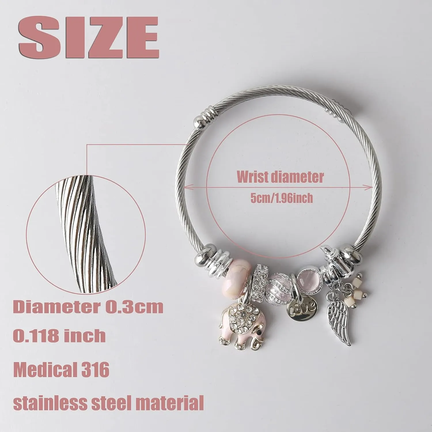 DS Charm Bracelets for girls,exquisite cute cartoon friendship bracelets Silver Stainless Steel Bangle with birthday Gift box, Adjustable girls jewelry Suitable for holiday gifts