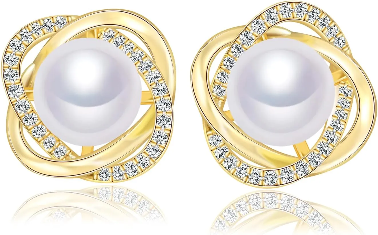 Handpicked Freshwater Cultured Stud Button Pearl Earrings