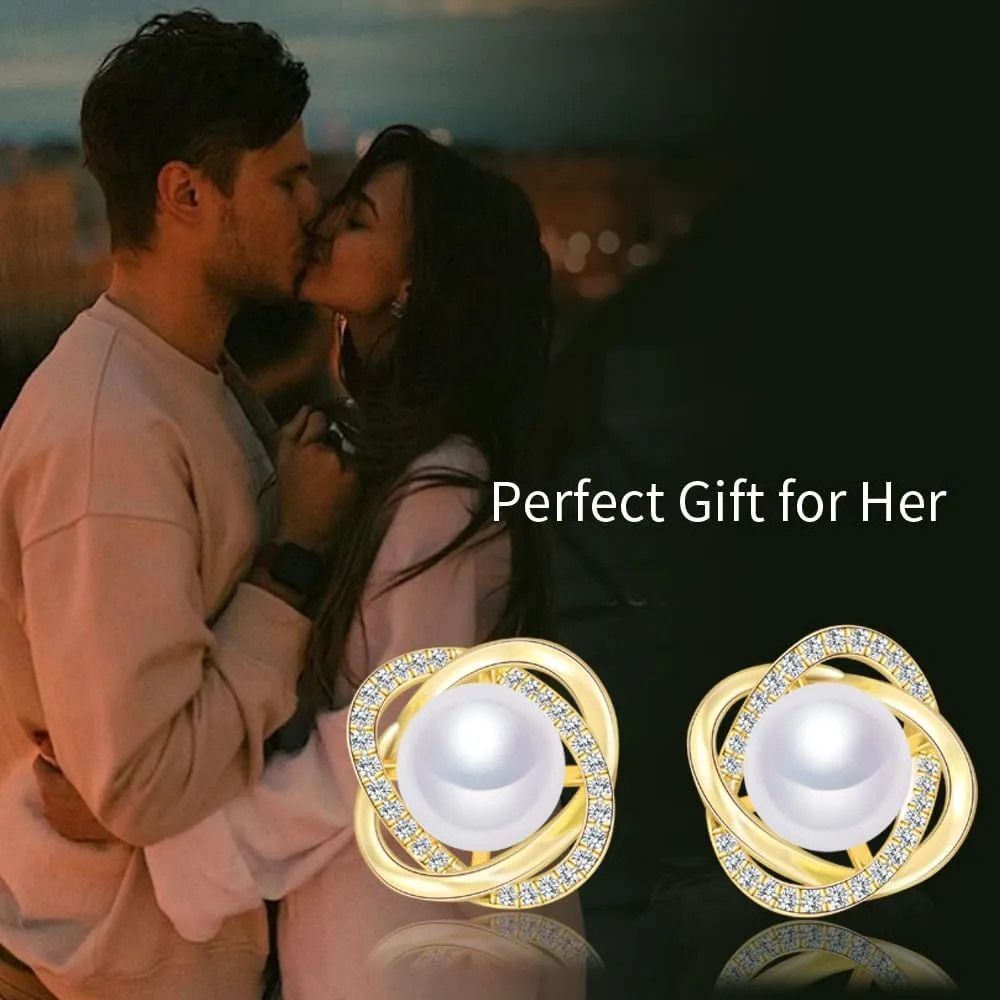 Handpicked Freshwater Cultured Stud Button Pearl Earrings