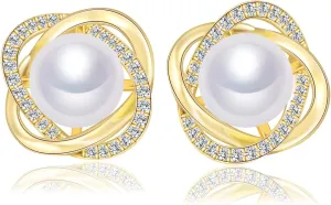 Handpicked Freshwater Cultured Stud Button Pearl Earrings