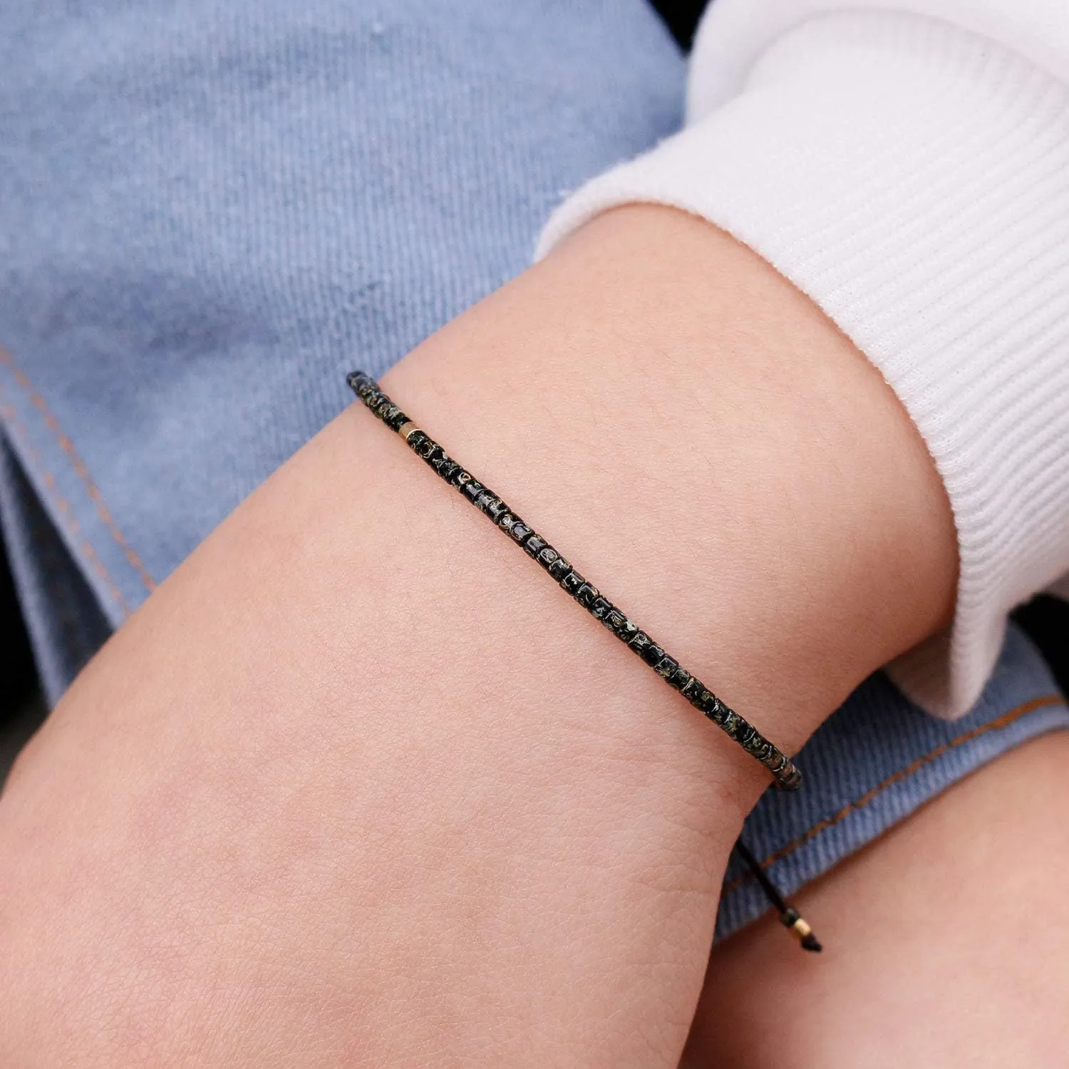 KELITCH Adjustable turquoise bead bracelet single color knitting friendship bracelet fashion jewelry daily wear gift (28 color selection)