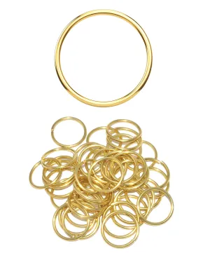 Mandala Crafts Non-Welded Solid Brass Metal O Ring Set  40 PCs 1" Open Metal O Rings for Crafts - Brass O Ring Kit for Sewing Strapping Webbing Leathercraft Belting Chainmail Jewelry Making Macrame