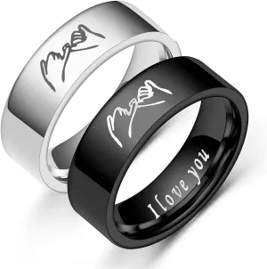 Matching Rings for Couples Promise Rings Sets Engravable Rings for Couples Engagement Rings for Men and Women Set i love you Couple Rings for Women Personalized Promise Couple Rings for Her Valentine's Day Gift Christmas Gift
