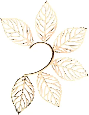 Metal Leaf Wrap Cute Trendy Earrings Hollowed Flower Leaf Ear Wrap Cuffs Vintage Earrings for Women Clothing Accessories