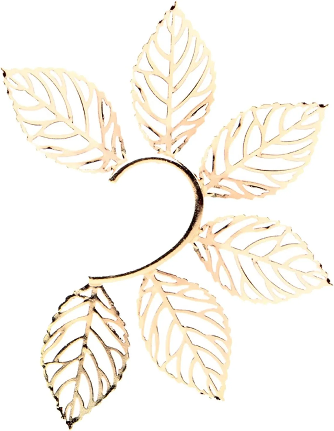 Metal Leaf Wrap Cute Trendy Earrings Hollowed Flower Leaf Ear Wrap Cuffs Vintage Earrings for Women Clothing Accessories