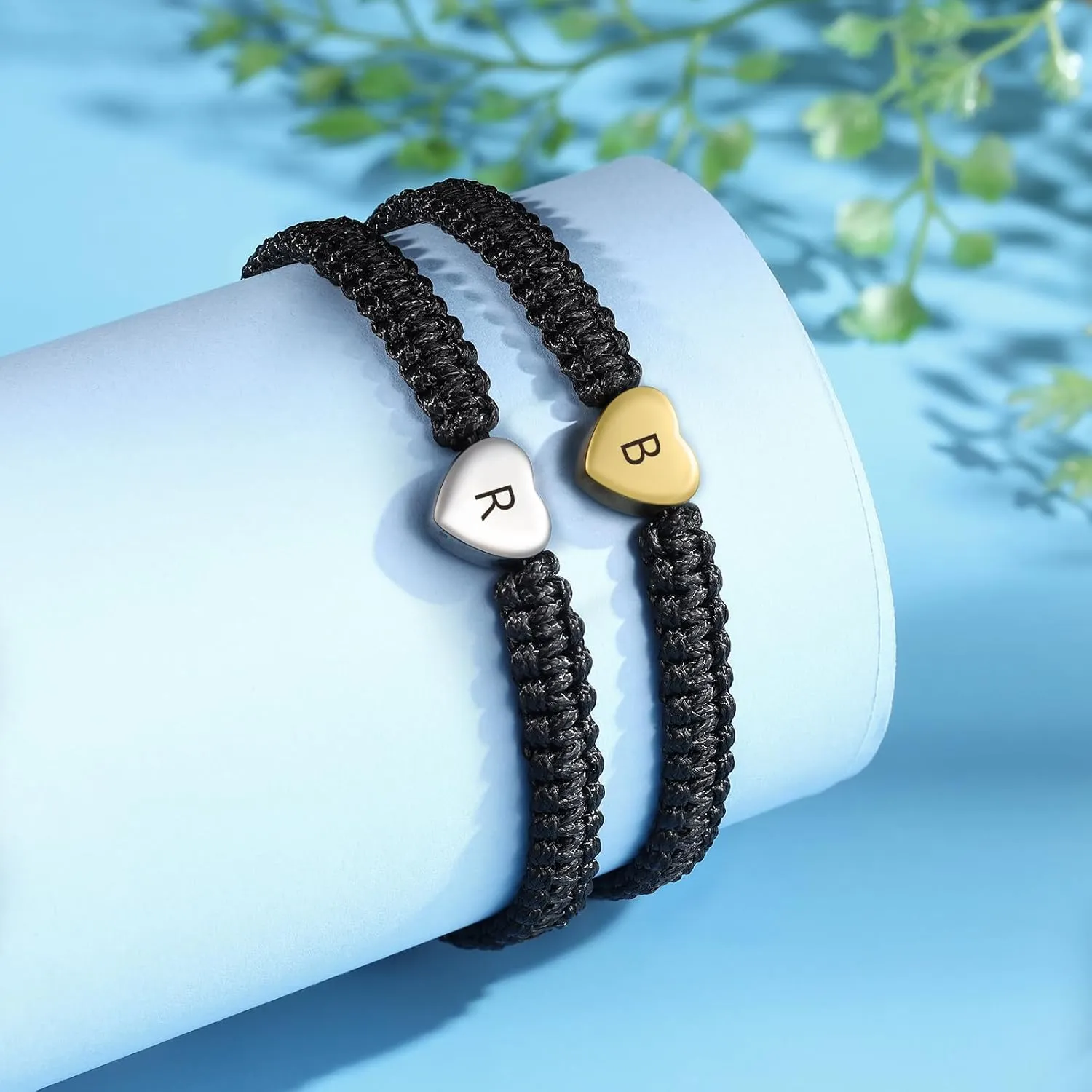 Personalized Couples Bracelets Initial Letter Matching Bracelets for Couples His and Her Bracelets for Couples Wife Husband Long Distance Gifts