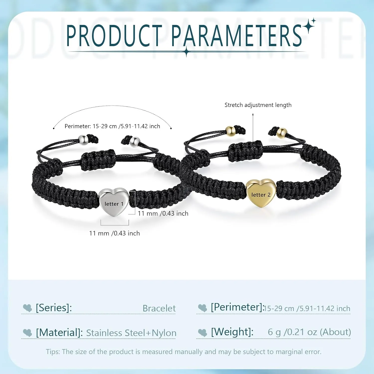 Personalized Couples Bracelets Initial Letter Matching Bracelets for Couples His and Her Bracelets for Couples Wife Husband Long Distance Gifts