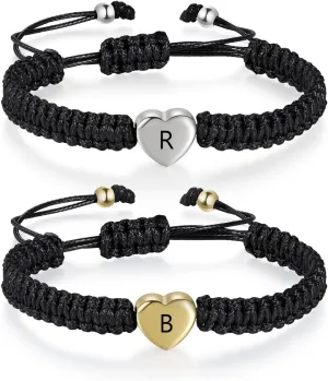 Personalized Couples Bracelets Initial Letter Matching Bracelets for Couples His and Her Bracelets for Couples Wife Husband Long Distance Gifts