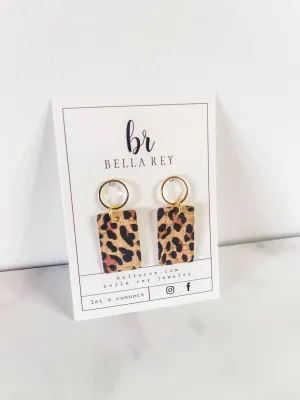 The Tenley Mini leather earrings (leopard)