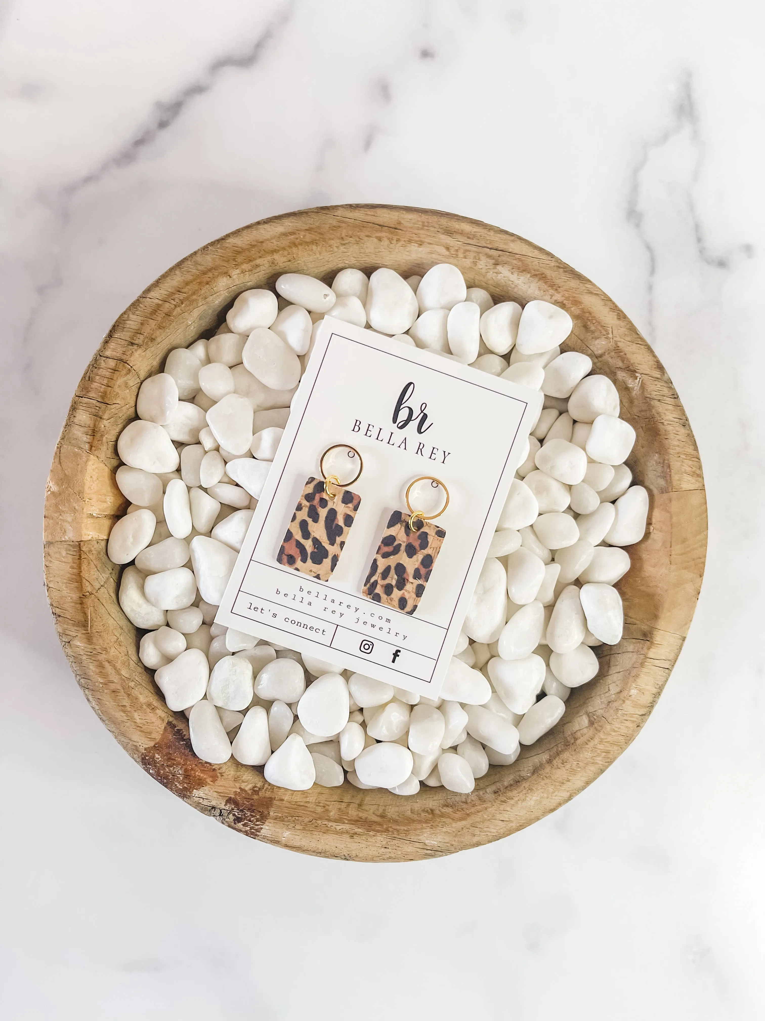 The Tenley Mini leather earrings (leopard)